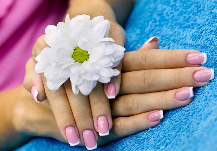 French Manicure rosa / pink mit weiss